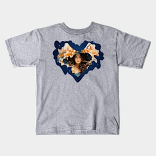 beautiful nature leaves flowers girl Kids T-Shirt